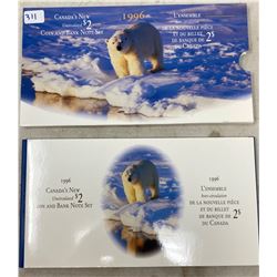 1996 CANADIAN $2 BILL AND TOONIE SET