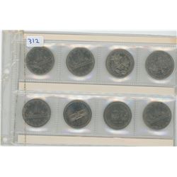1 SHEET OF NICKLE DOLLARS CANADAIN VARIOUS DATES AND GRADE