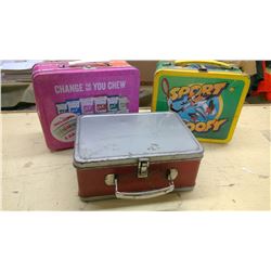 3 TIN LUNCH BOXES