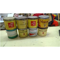 8 VINTAGE TOBACCO CANS