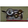 Image 4 : SMALL SILVER TEA SET - TEAPOT, CREAM, SUAGR + SERVING PLATTER