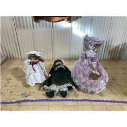 3 COLLECTABLE VICTORIAN STYLE DOLLS