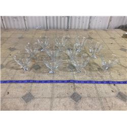 11 CUT GLASS SHERBERTS