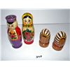 Image 1 : Russian Wooden Doll & Wooden Salt & Pepper Shakers