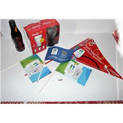 2010 Torch Relay Flags, Coke Bottle, Coke Glasses