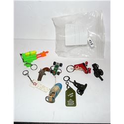 Key Chains - Cannons, Car, Roller Skate, Shoe, Watergun, Derringer, Shell, Penny