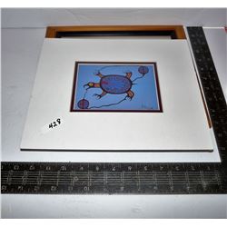 Original Australian 'Roo Dot Art Painting Signed Allan; Wolf Morrisseau Print "Sea Turtle"