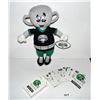 Image 2 : Saskatchewan Roughrider "Earl" 13th Man Stuffed Grey Cup, Wiser's Playing Cards