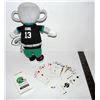 Image 3 : Saskatchewan Roughrider "Earl" 13th Man Stuffed Grey Cup, Wiser's Playing Cards