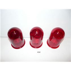 Three Red Glass Globes - Emergency/Candle Holder/Votive