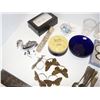 Image 2 : Miscellaneous Spoons, Butterfly Napkin Rings, Cobalt Blue Dish & Shaving Soap, etc.