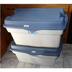 Two (2) Used Rubbermaid Totes - 28 US Gallon; 106 Litre