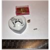 Image 1 : Dog Dish, Collie Belt Buckle & One (1) Collie Cufflink