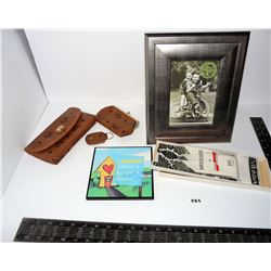 Photo Frame, 3 Piece Purse, Vintage Handkerchiefs (Caswell Box), Grandma Pic