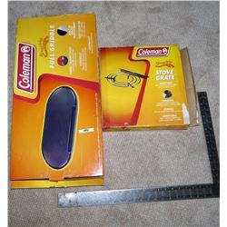 Coleman Full Griddle and Coleman Stove Grate (Factory Flaw or Crack In Griddle - Not Sure Which) Doe