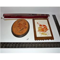 Vintage Favorware, Hand Made Leather Pen Holder, Brass 18" Long Fire Starter