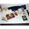 Image 1 : Christmas Items; Vintage Cards, Fitz & Floyd Cup, Carved Elf, Etc.