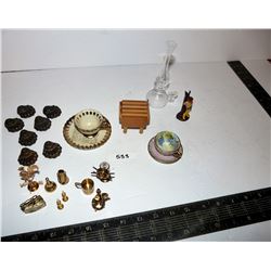 Vintage Miniature Brass & Glass