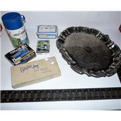 Vintage Royal Mint Money Bags, Silver Plate Dish, Holly Hobby Thermos, Etc.