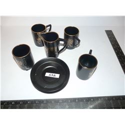 Port Meirion Cups, Saucers and Cream Pitcher