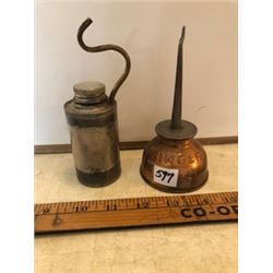 lot of 2 Coleman gas iron filler & Singer oiler