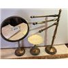 Image 2 : 3 piece Bathroom deco set antique brass magnifying mirror, soap, towel stand