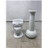 Image 4 : Two Milkglass Head Vases & 2 Milkglass Vases