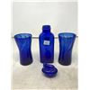 Image 1 : Cobalt Blue Drink Glasses, Miniature Cow On The Nest, Bottle