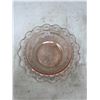 Image 1 : Pink Ribbon Depression Glass Bowl - Etched Sides