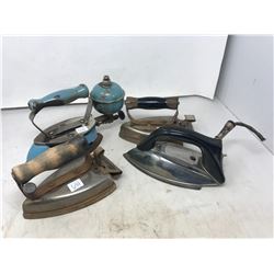 Blue Coleman Gas Iron With Accessories Plus 3 Hand Irons