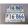 Image 1 : 1976 Saskatchewan Farm Plates Number In Sequence