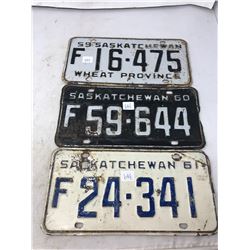 1959-60-61 Saskatchewan Farm Plates