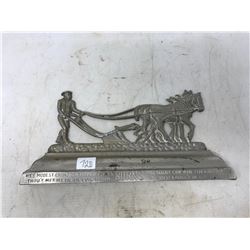 Burns Horse & Plow Plaque With Verse