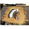 Image 1 : Chief Blackhawk  - Hanging Leather Wall Art 25" X 25"