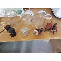 752 3 Vintage Explosion Proof Light Fixtures and Insulators