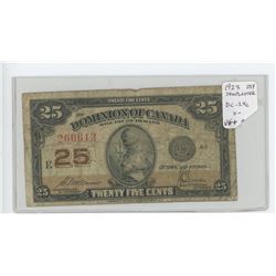 1923 25 cents shinplaster. McCavour-Saunders signatures. DC-24c. VG-10.