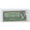 Image 1 : 1954 $1 Modified Portrait Replacement Note. Beattie-Rasminsky signatures. *A/A prefix. BC-37bA. F-12