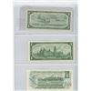 Image 2 : Lot of 3 Canadian $1 notes: 1954 Modified Portrait, Beattie-Rasminsky signatures. BC-37bi, AU; 1867-