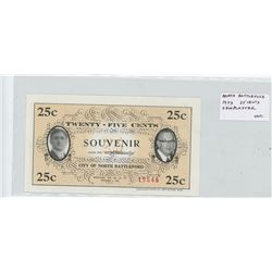 City of North Battleford 1973 25 cents Shinplaster Scrip. Unc.