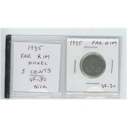 1935 Far Rim nickel 5 cents. VF-30. nice.