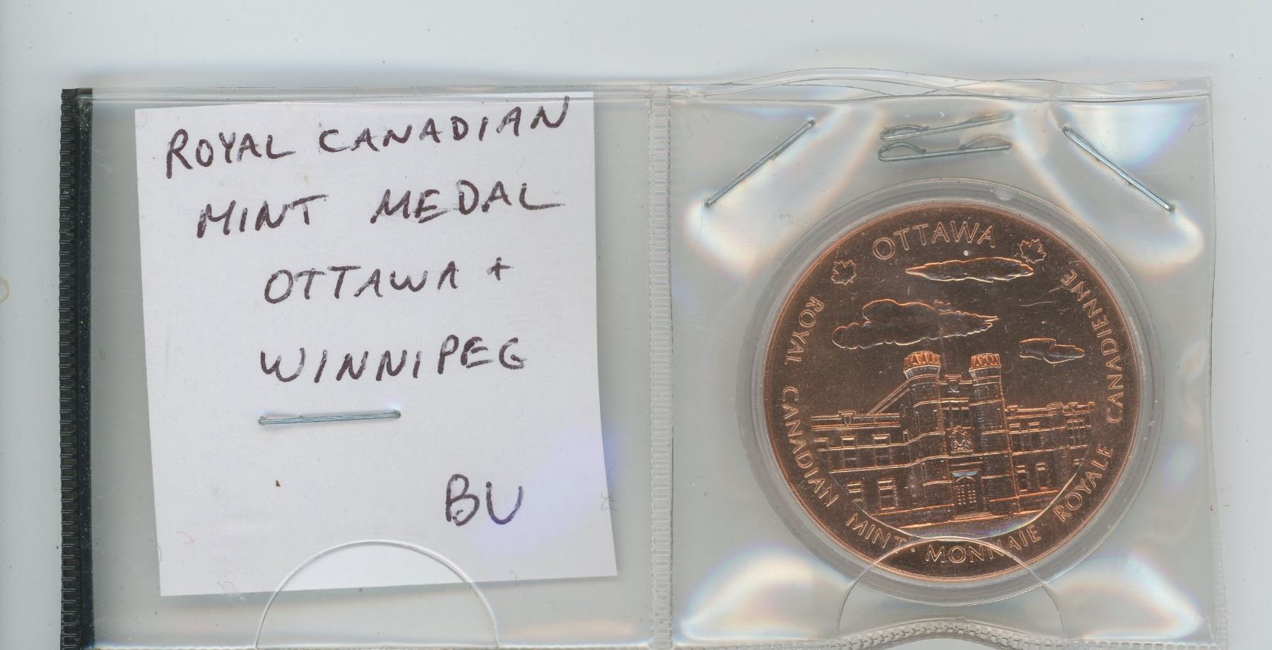 Royal Canadian Mint Medal. Depicts both the Ottawa and Winnipeg mints. BU.