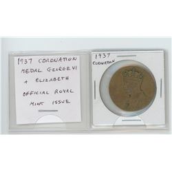 1937 Coronation medal of George VI & Elizabeth. Official Royal Mint issue.