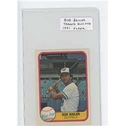 Bob Bailor, Toronto Blue Jays MLB card. 1981 Filler. EF.