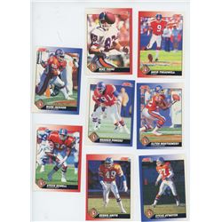 Lot of 8 Denver Broncos NFL cards. Includes Mark Jackson & Steve Sewell. All Unc.