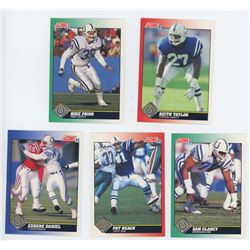 Lot of 5 Indianapolis Colts NFL cards. Includes Sam Clancy & Pat Beach. All Unc.