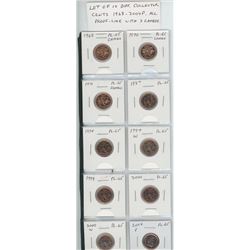 Lot of 10 different Collector Cents 1968 – 2004P. 1968, 1970, 1971, 1987, 1994, 1997W, 1999, 2000, 2