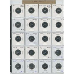 Lot of 20 different Collector 25 cents 1968 – 2009: 1968, 1970, 1971, 1975, 1976, 1981, 1987, 1988, 