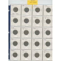 Lot of 20 different U.S. Buffalo Nickels 1917 – 1937D. Includes 1917 Key Date, 1919, 1920, 1923, 192