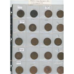 Lot of 20 different British pennies: 2 Victoria, 2 Edward VII, 8 George V, 4 George VI, 4 Elizabeth.