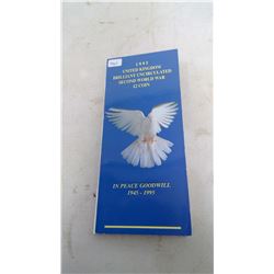 1995 United Kingdom 2 Pound coin celebrates the end of World War II. Dove of Peace. Unc. In folder o